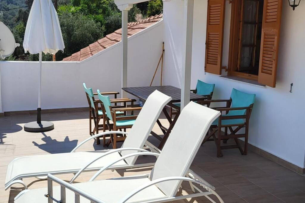 Balkón nebo terasa v ubytování Stamatis studio with seaview - Lakka Paxos