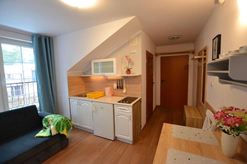 Kuchyňa alebo kuchynka v ubytovaní Słoneczne Apartamenty w Poddąbiu
