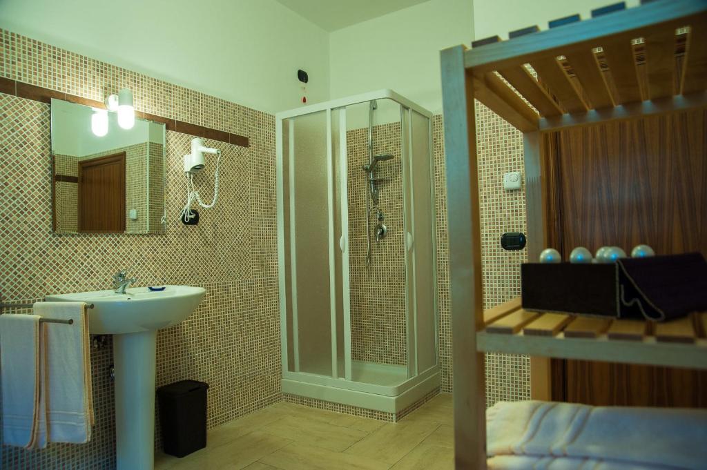 Koupelna v ubytování B&B La Cannalia
