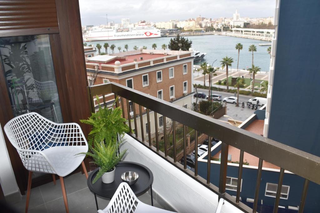 Balkón nebo terasa v ubytování Apartment Port and Beach -Parking-