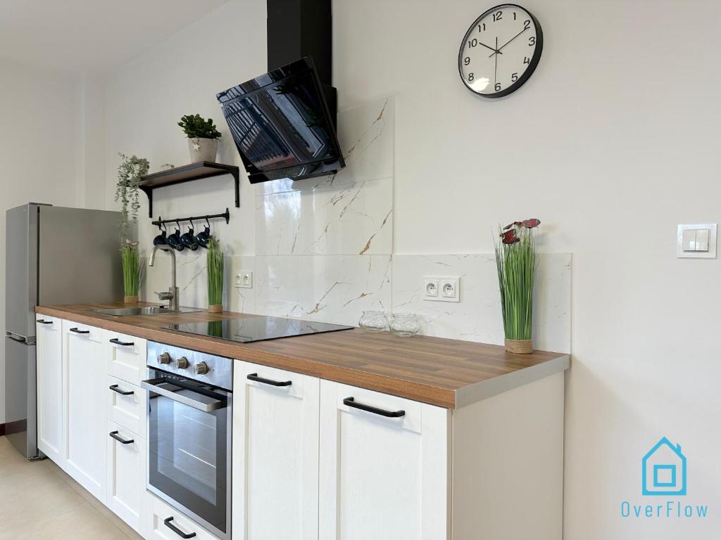 Kuchyňa alebo kuchynka v ubytovaní Bałtyk Apartment- Tranquil Retreat, 15 Minutes to the Sea & Gdańsk City Center