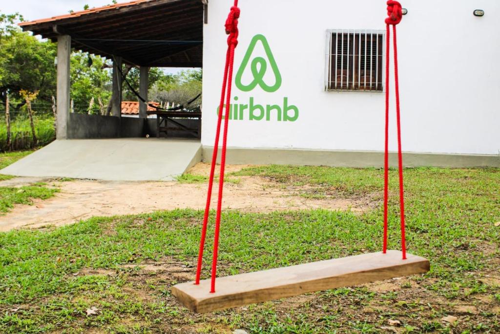 a swing in front of a skate park at Rancho Boa Vista in Barreirinhas