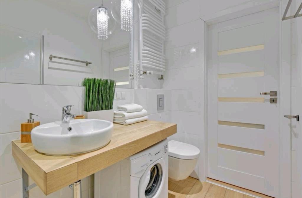 Kúpeľňa v ubytovaní Apartament Gdańsk Śródmieście Tartaczna 42
