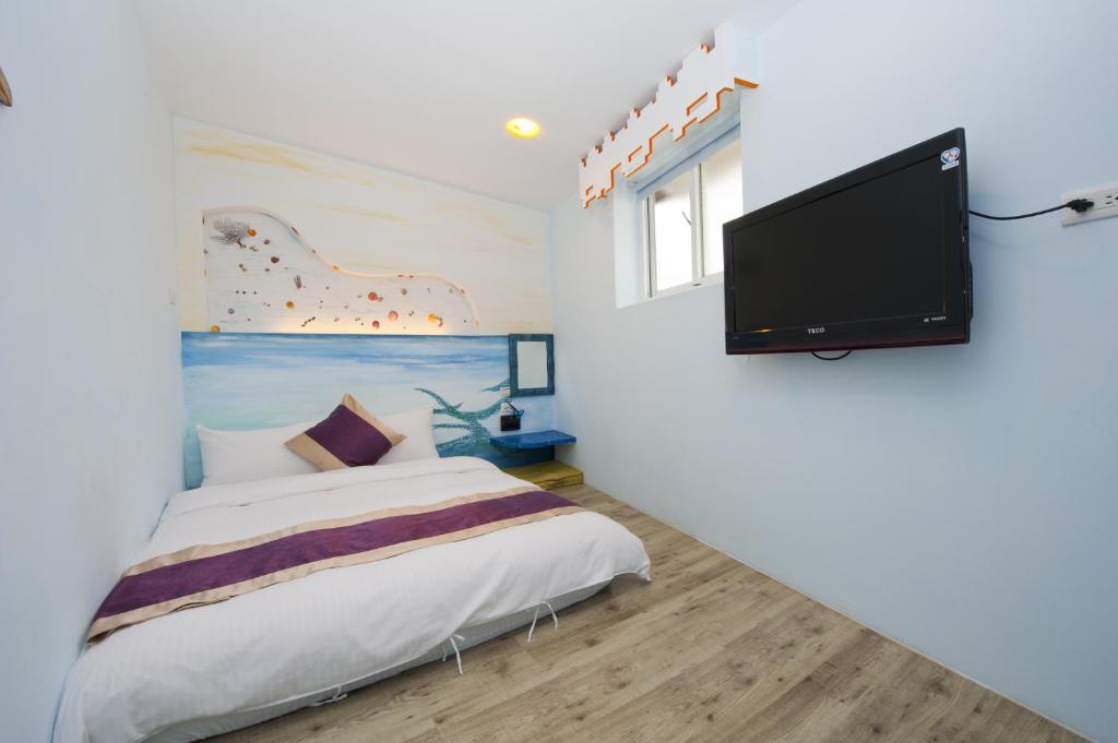 TV a/nebo společenská místnost v ubytování Hana B&B