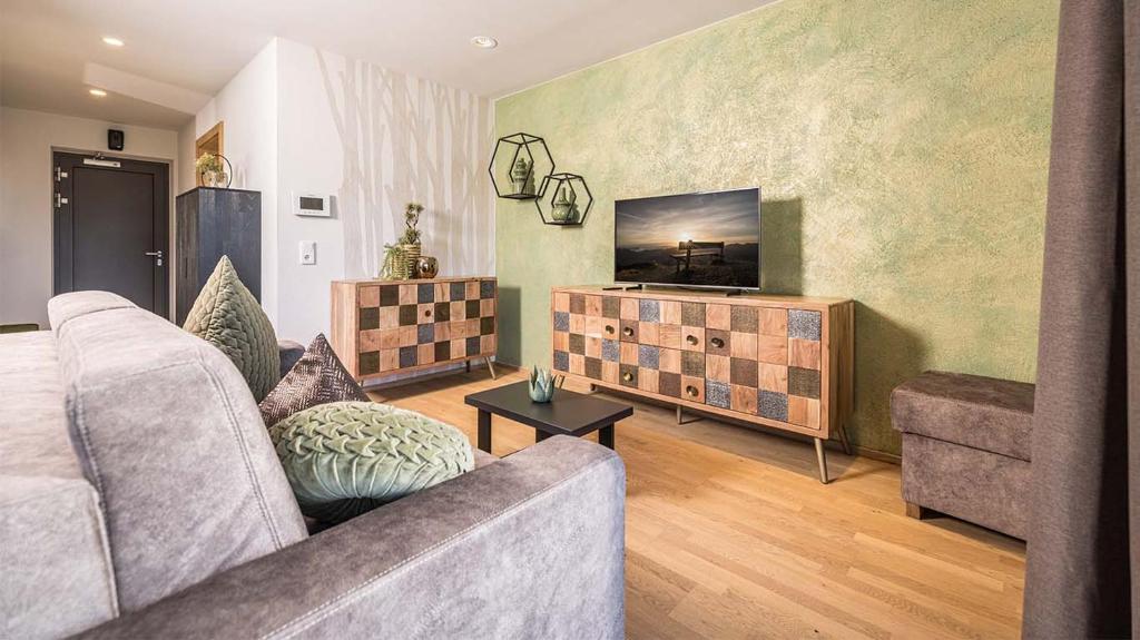 Posezení v ubytování GreenView Apartment