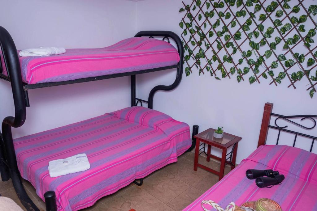 Cama o camas de una habitación en Ecovilla Cali