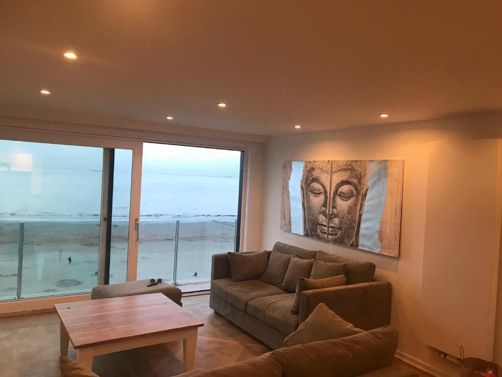 Zona d'estar a Knokke Sea, Appartement Vue mer