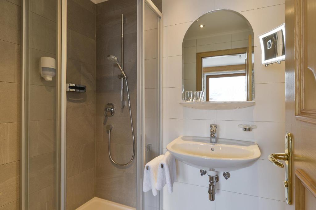 Koupelna v ubytování Aparthotel Acksteiner