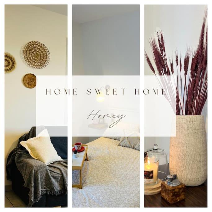 un collage de cuatro fotos de un hogar dulce en Home Sweet Home, en Gex