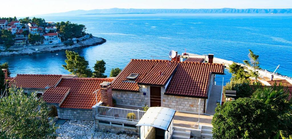 an aerial view of a house by the water at Apartments by the sea Prigradica, Korcula - 20608 in Blato