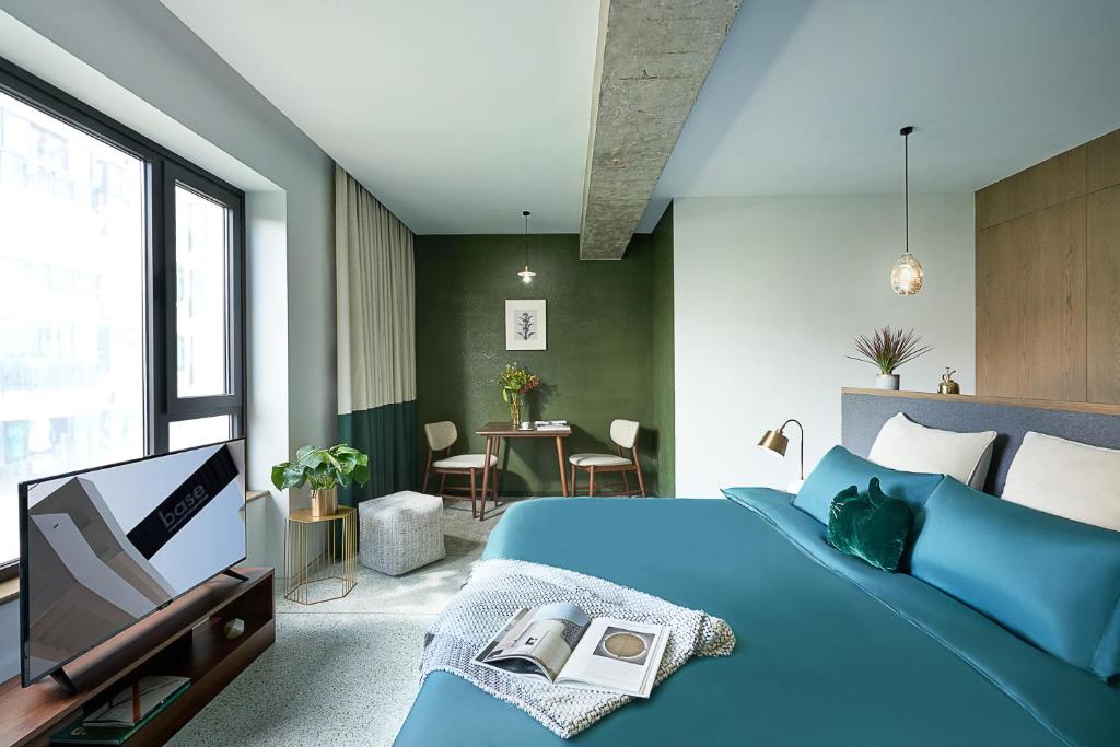 Posezení v ubytování basePLUS-Shanghai BINJIANG Serviced Apartment