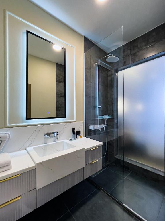 Koupelna v ubytování Kazakhstan Hotel