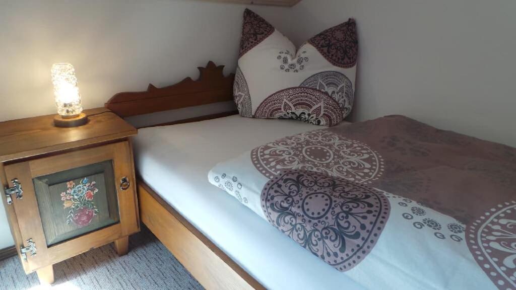 Postel nebo postele na pokoji v ubytování Ferienhof Fernblick
