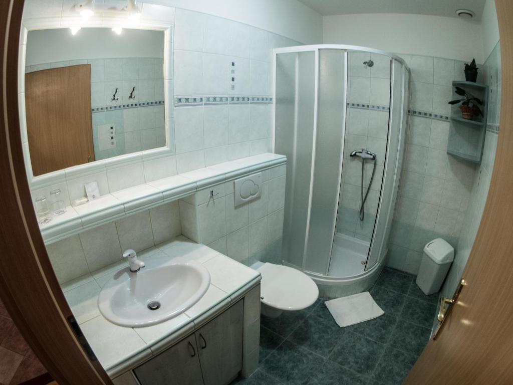 Koupelna v ubytování Hotel Holzbecher Ratibořice