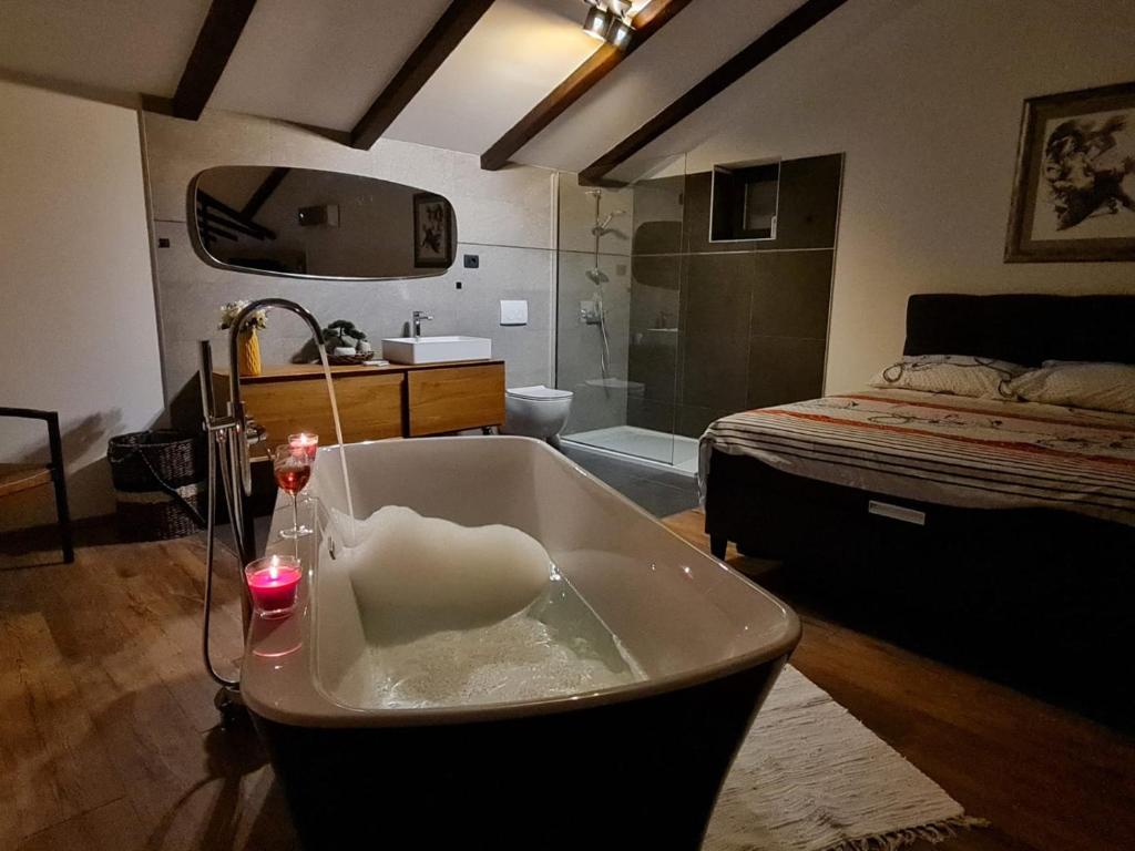 Kuchyň nebo kuchyňský kout v ubytování Villa Kamen