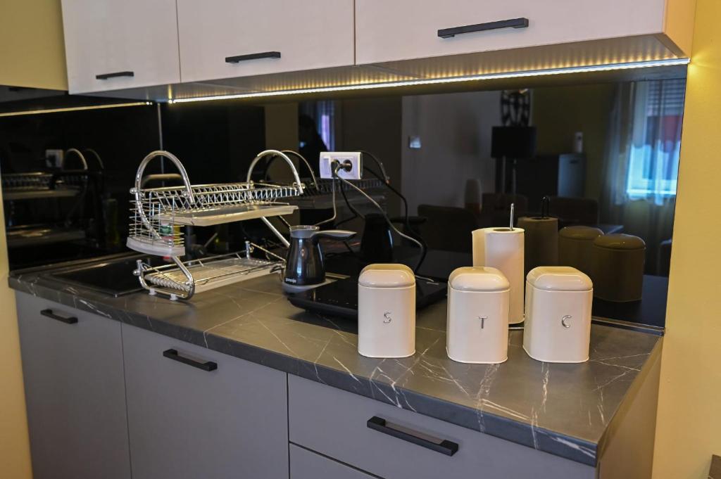 Kuchyň nebo kuchyňský kout v ubytování BANE APARTMANI 7