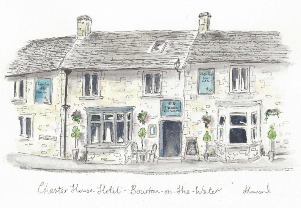 a drawing of a house at Chester House Hotel in Bourton on the Water