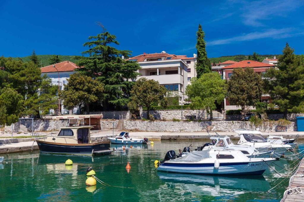 a group of boats docked in a body of water at Two-Bedroom Apartment Crikvenica near Sea 8 in Sopaljska