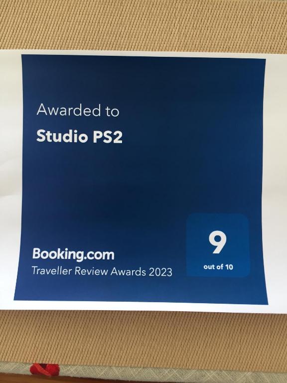 Certifikát, hodnocení, plakát nebo jiný dokument vystavený v ubytování Studio PS2