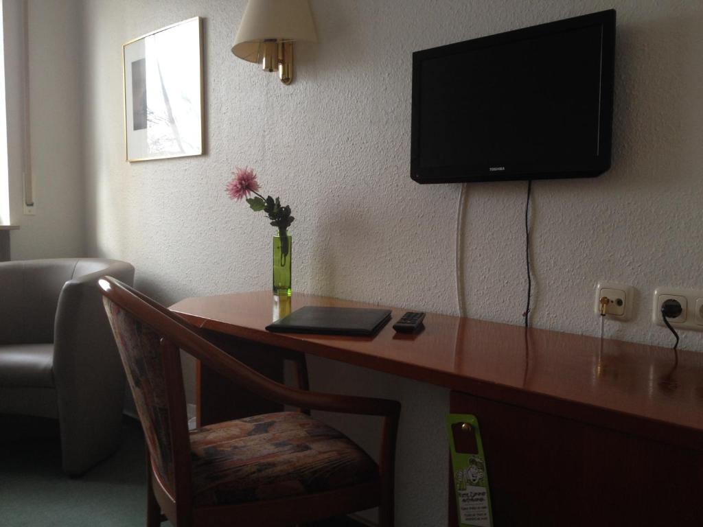 TV a/nebo společenská místnost v ubytování Hotel am Bergl