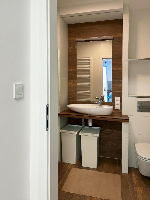 Kúpeľňa v ubytovaní Apartament z widokiem na panoramę Gdyni w Modern Tower ATAL
