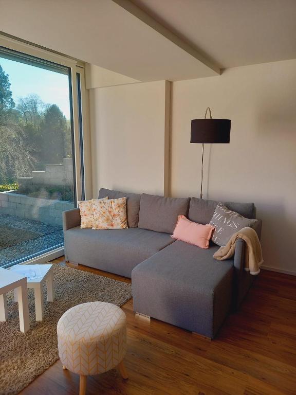 Istumisnurk majutusasutuses Neue Wohnung an Stadtrand mit Parkplatz