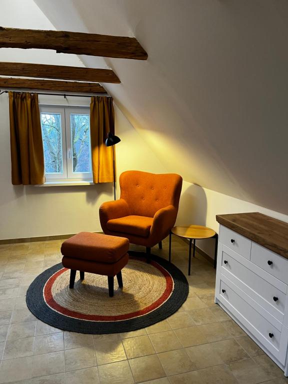 Posezení v ubytování Ferienhaus Thonjoergl