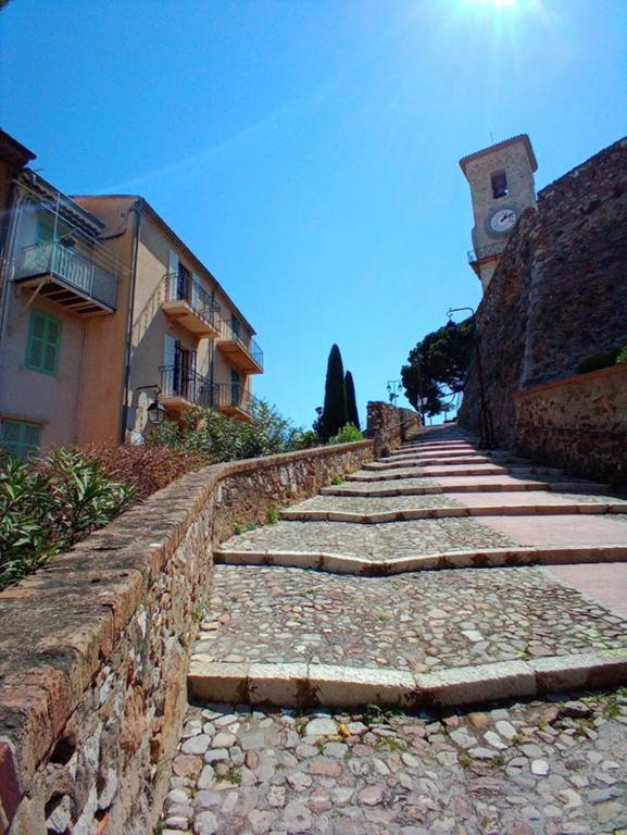 un ensemble de marches en pierre menant à un bâtiment dans l'établissement Cadre de rêve mais vous faites le ménage- very good prices but you have to clea-n th-e flat, à Cannes