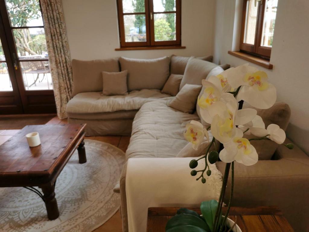 Część wypoczynkowa w obiekcie 3 self-contained gites with pool and games room