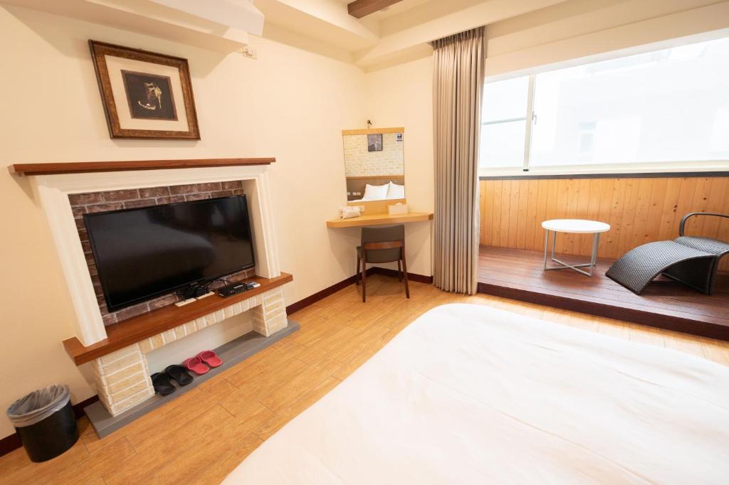 TV a/nebo společenská místnost v ubytování THEDAY B&B