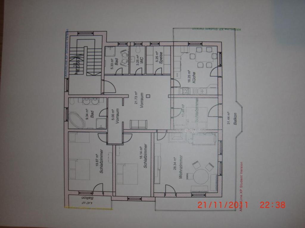 Plán poschodí v ubytovaní Appartement Pargger