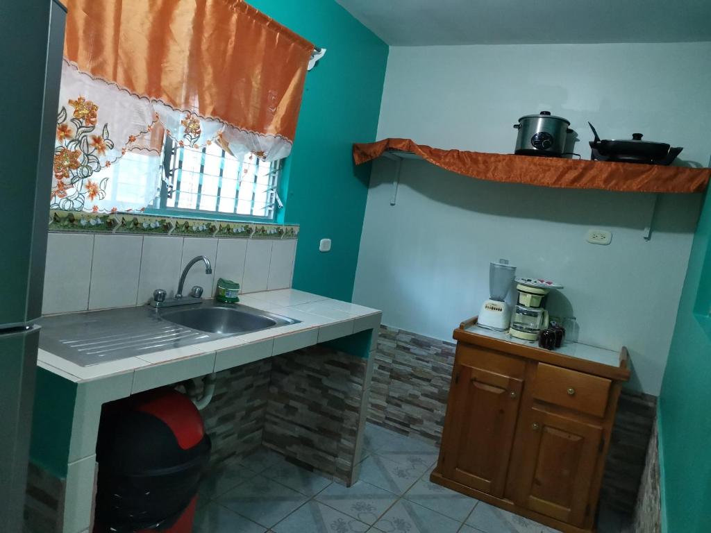 Кухня или мини-кухня в Cabinas Mitchaelle's
