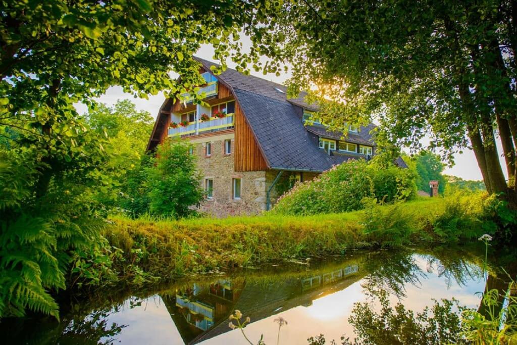 una casa su una collina vicino a un fiume di Hotel Frankenschleif a Waldmünchen