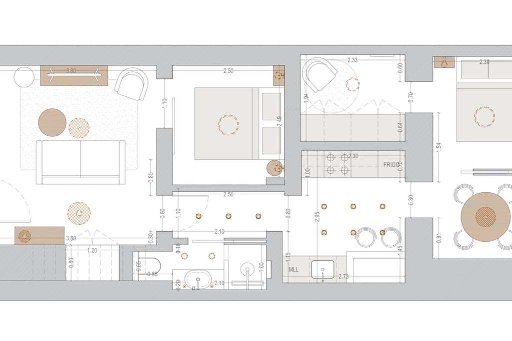 El plano del piso de Olivete Apartment