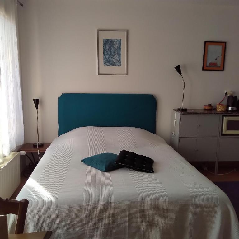 Postel nebo postele na pokoji v ubytování STUDIO au sud de Lyon à Oullins