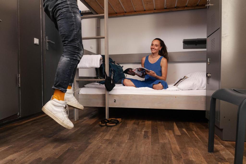 Postel nebo postele na pokoji v ubytování Pfefferbett Hostel
