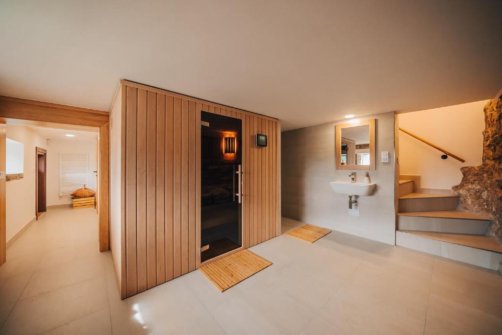 Postel nebo postele na pokoji v ubytování Apartman s výhledem
