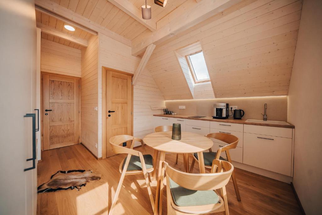 Kuchyň nebo kuchyňský kout v ubytování Apartman s výhledem