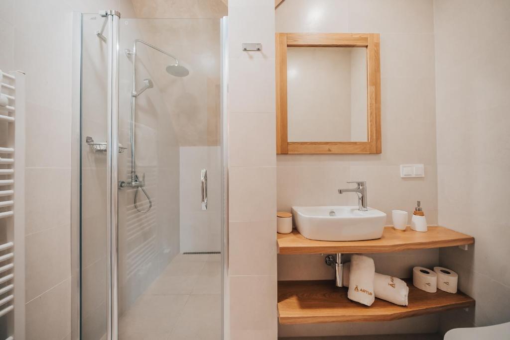 Koupelna v ubytování Apartman s výhledem