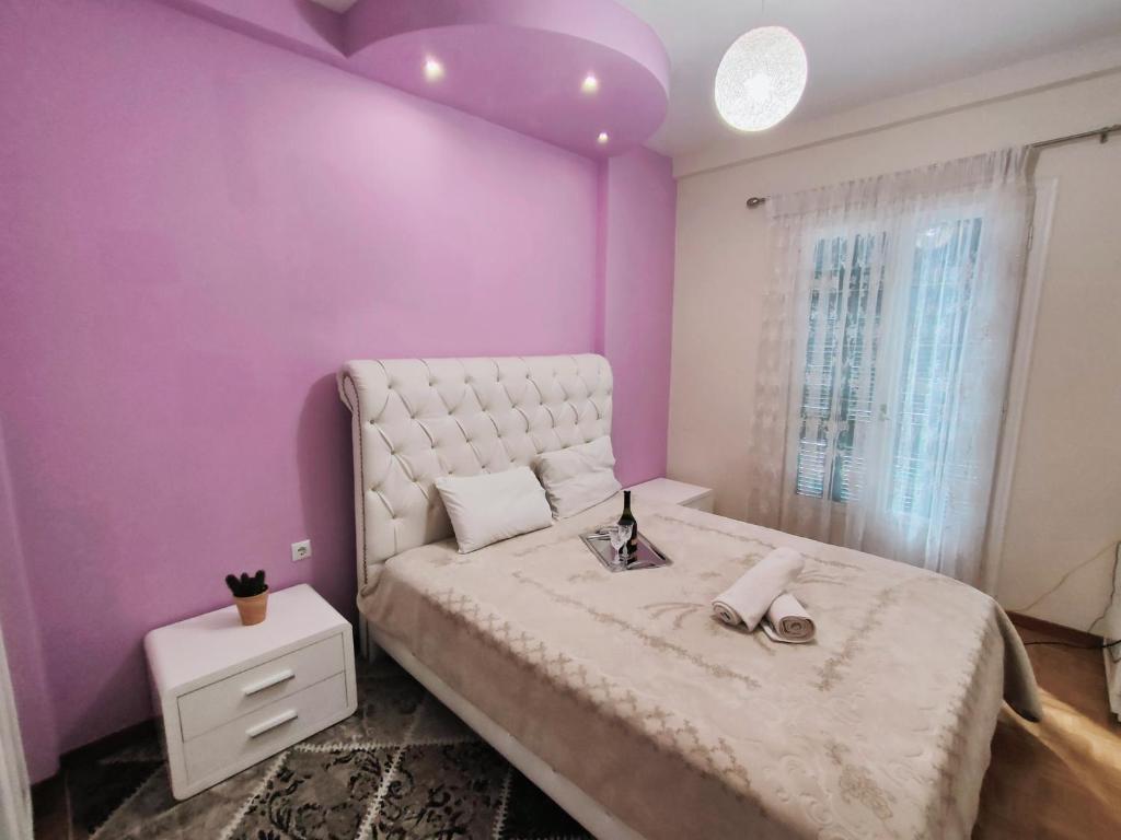 Postel nebo postele na pokoji v ubytování MS Corfu Center Apartment