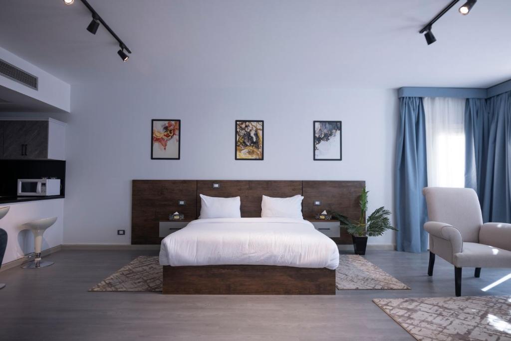 Postel nebo postele na pokoji v ubytování El Gouna Elite Worldwide Sea & Garden Residences - Hurghada, Egypt