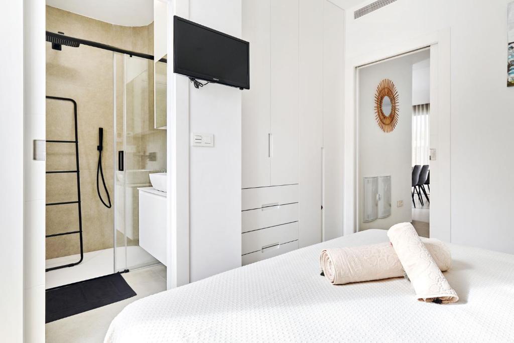 Postel nebo postele na pokoji v ubytování Apartment Tropical Beach
