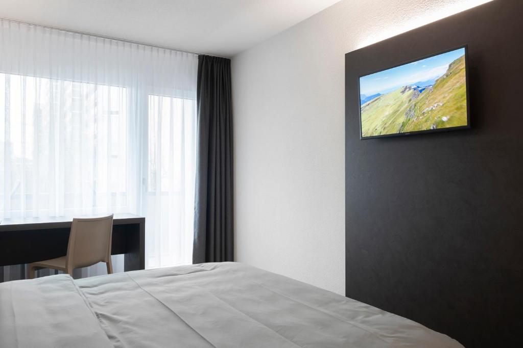 TV a/nebo společenská místnost v ubytování Hotel Bahnhof Zollikofen