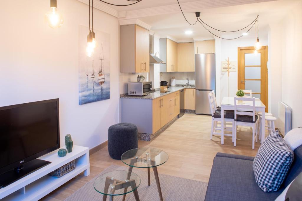 Kuchyň nebo kuchyňský kout v ubytování Apartamento Solpor Bueu