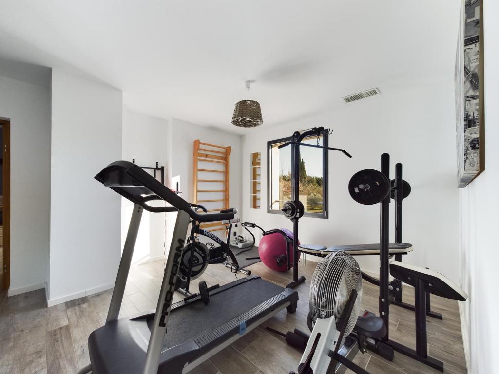 Posilňovňa alebo fitness centrum v ubytovaní Mas des Oliviers