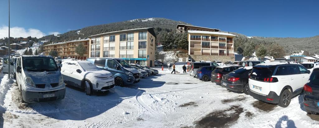 Les Lupins 11-Studio cabine-Parking privé-100m télécabine-Vue lac, montagne, village durante l'inverno