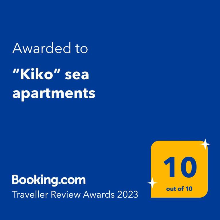 Certifikát, ocenenie alebo iný dokument vystavený v ubytovaní “Kiko” sea apartments