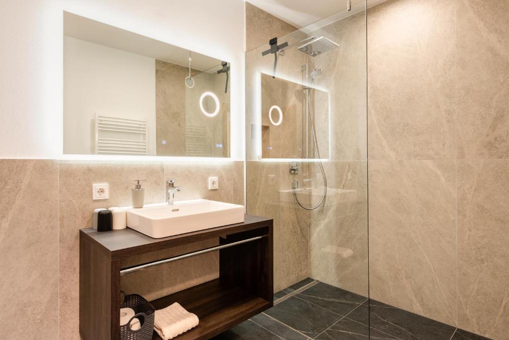Kúpeľňa v ubytovaní Am Römerweg - Appartements