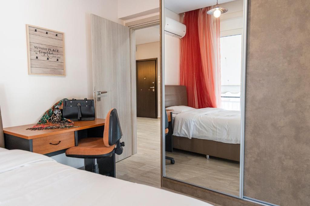 Łóżko lub łóżka w pokoju w obiekcie Piraeus Port Exclusive