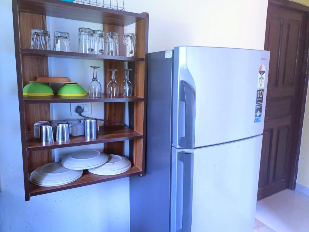 Kuchyň nebo kuchyňský kout v ubytování Beach Shalom Luxury Apartment and Villa Colva